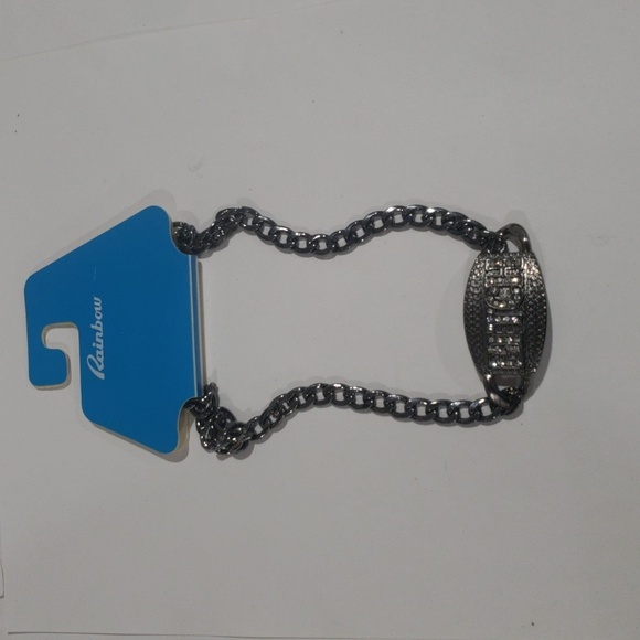 Silver-Tone Bold Statement Necklace Sparkling Lettering, Women's Fashion Jewelry - Picture 5 of 7